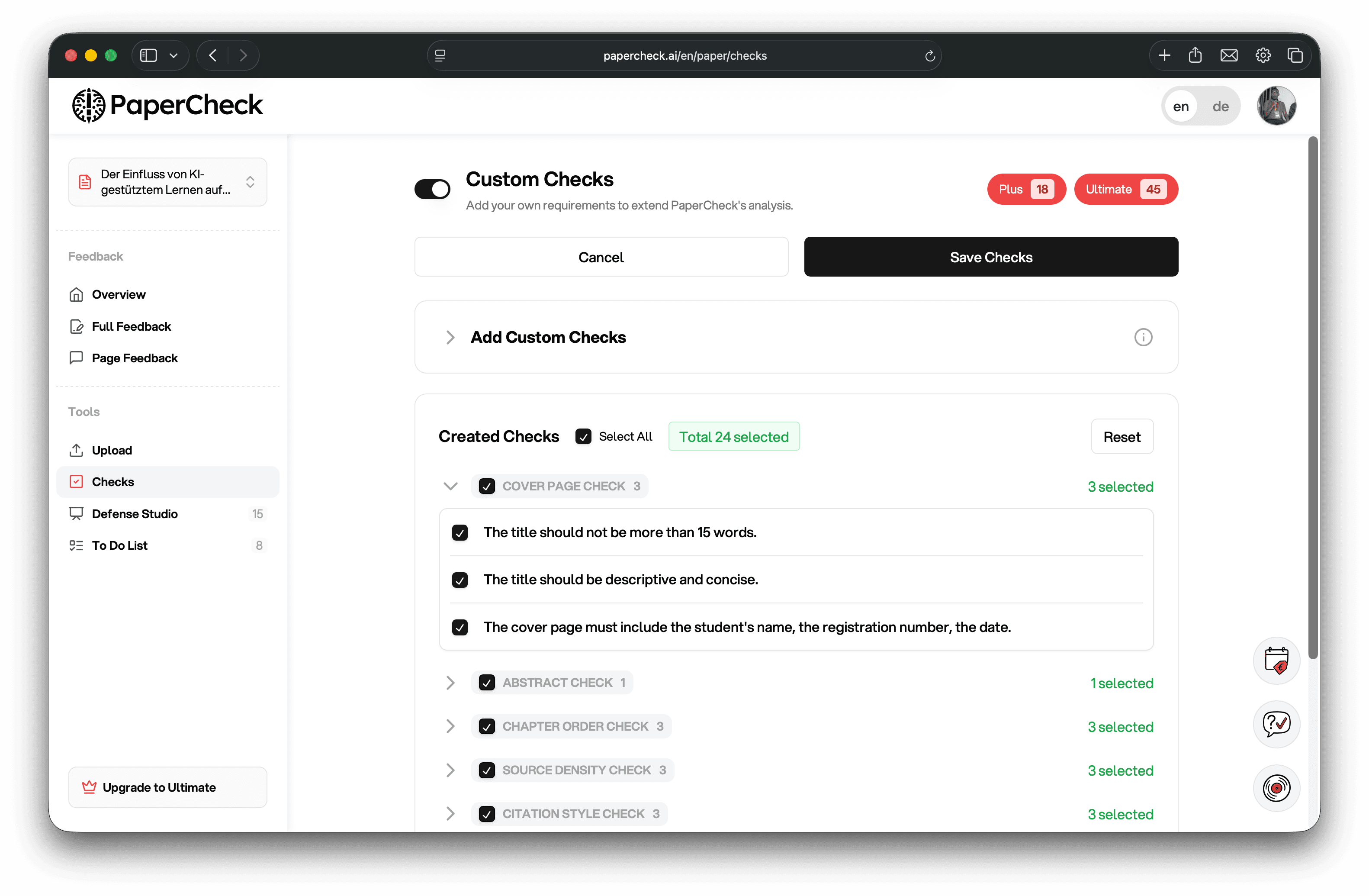 Benutzerdefinierte Prüfungen erstellen