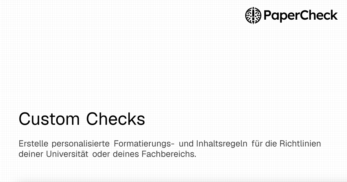 Custom Checks