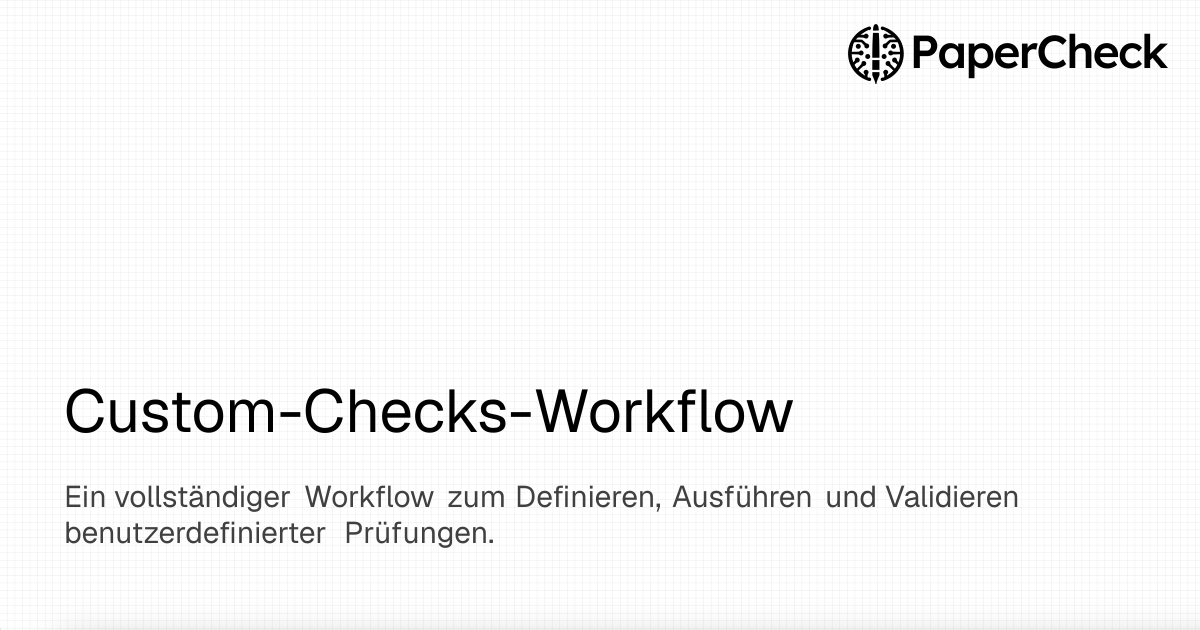 Custom-Checks-Workflow