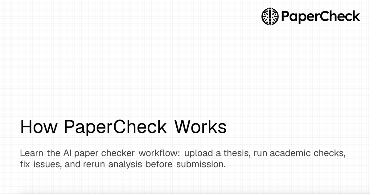 How PaperCheck Works