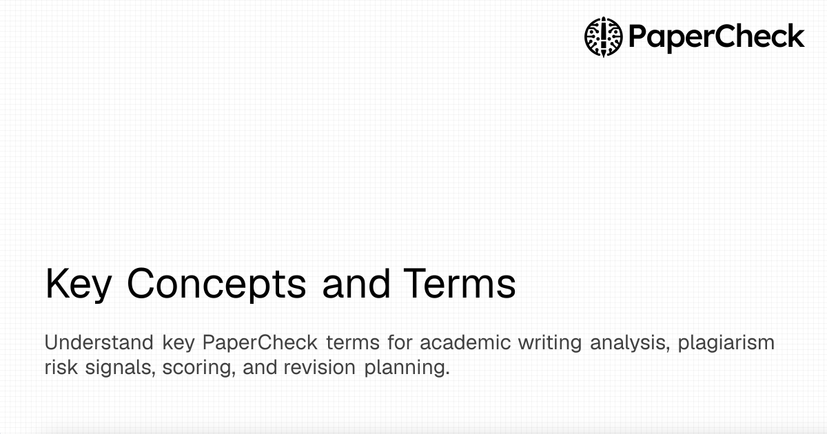 Key Concepts and Terms